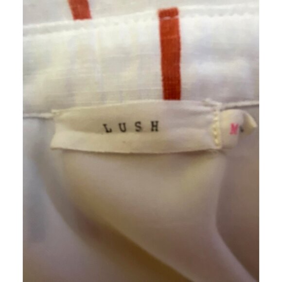 Lush White Striped Button-Down Shirt Dress Size Medium Classic Preppy Casual Y2k - Picture 4 of 7
